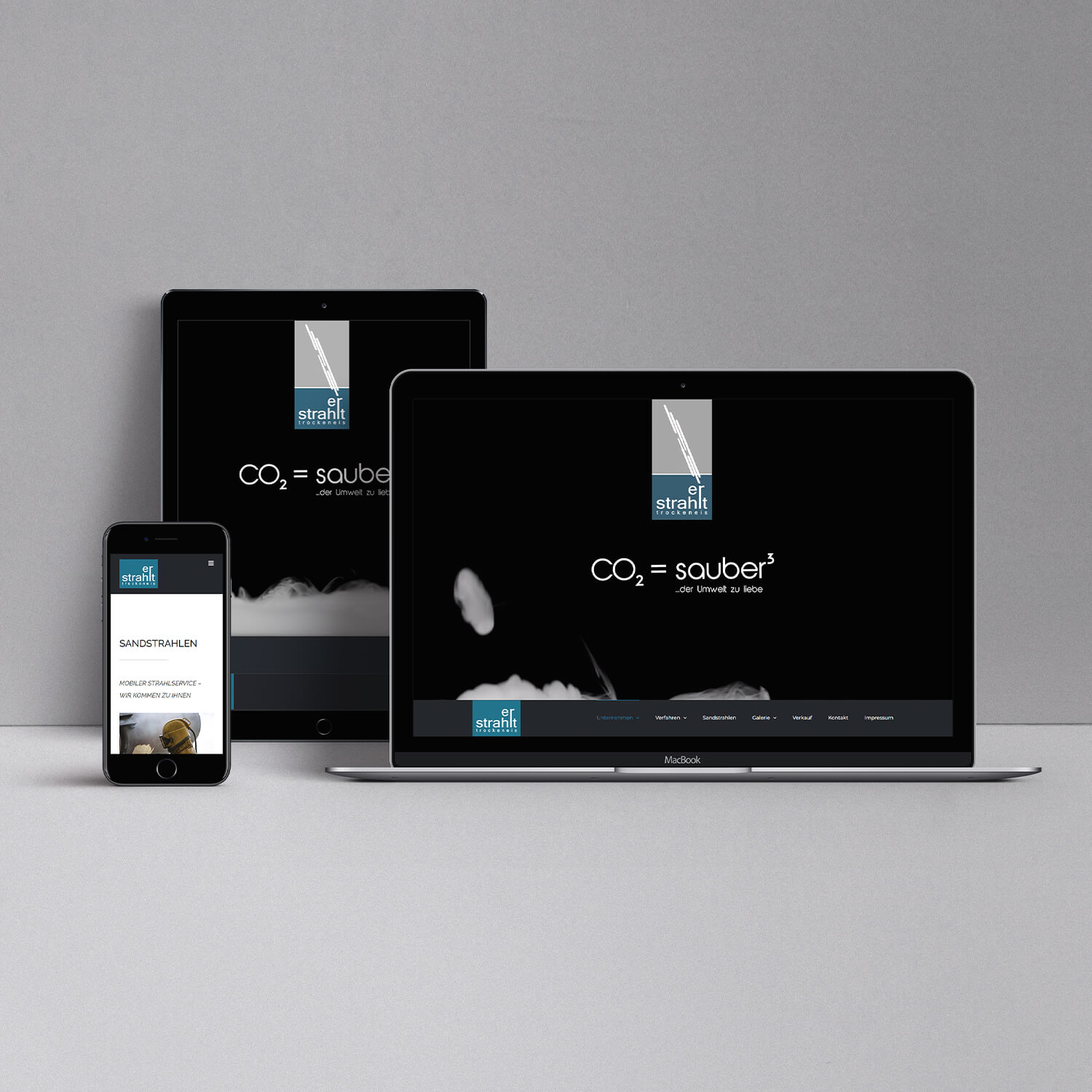 Webdesign Homepage | erstrahlt trockeneis
